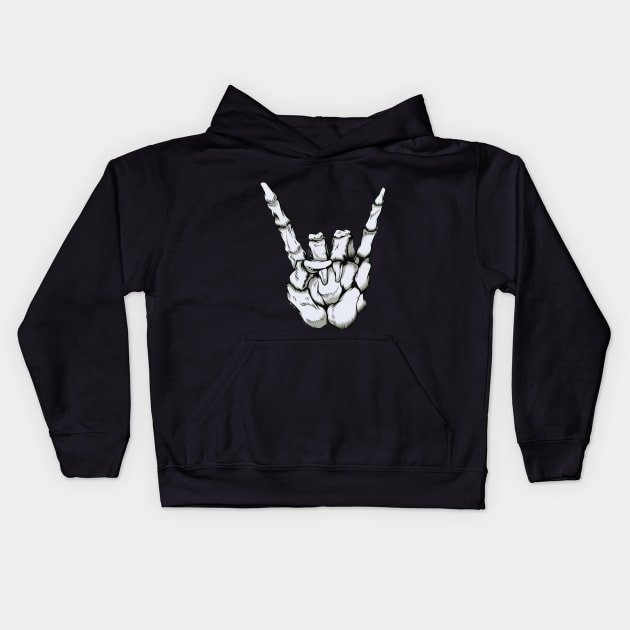 Skeleton Rock - Full Body Variant Kids Hoodie by supertwistedgaming